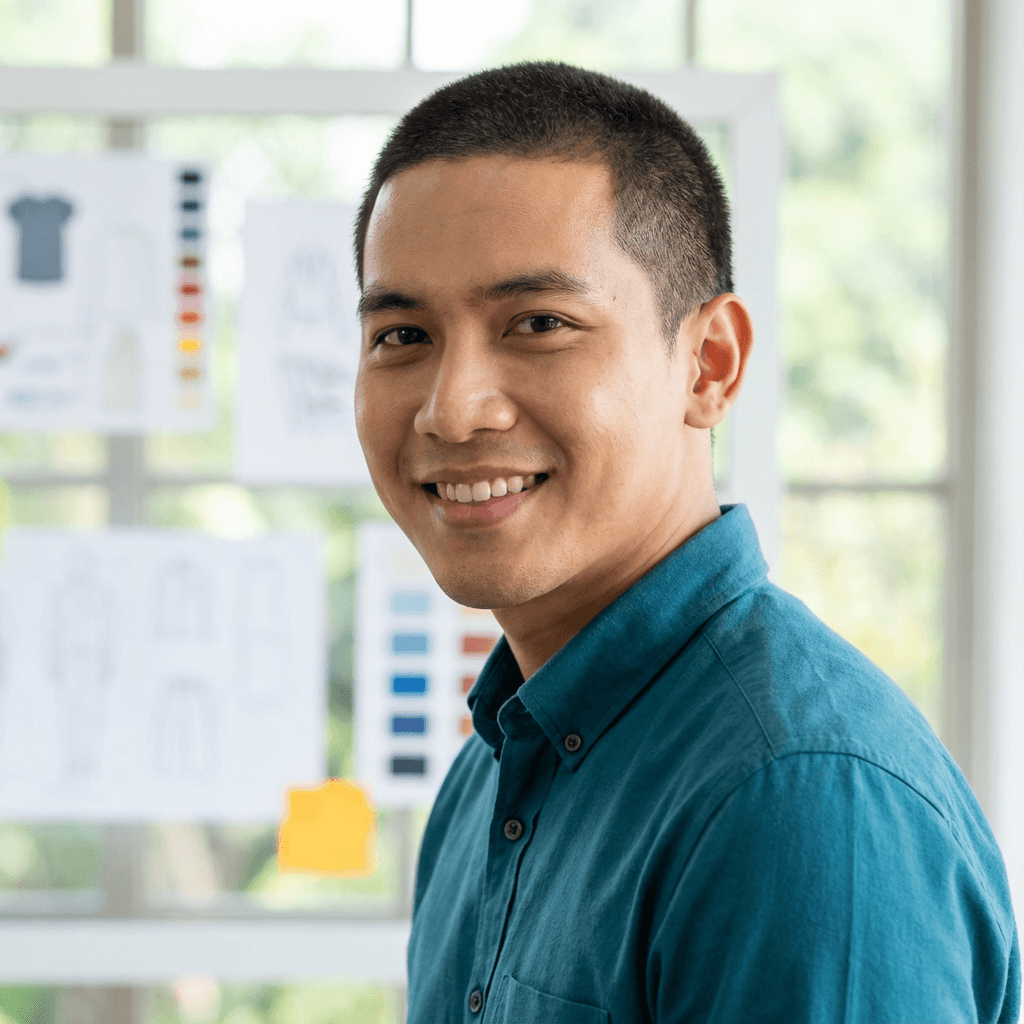 Man wearing Nikola TOK spiritual merchandise, holding piece close